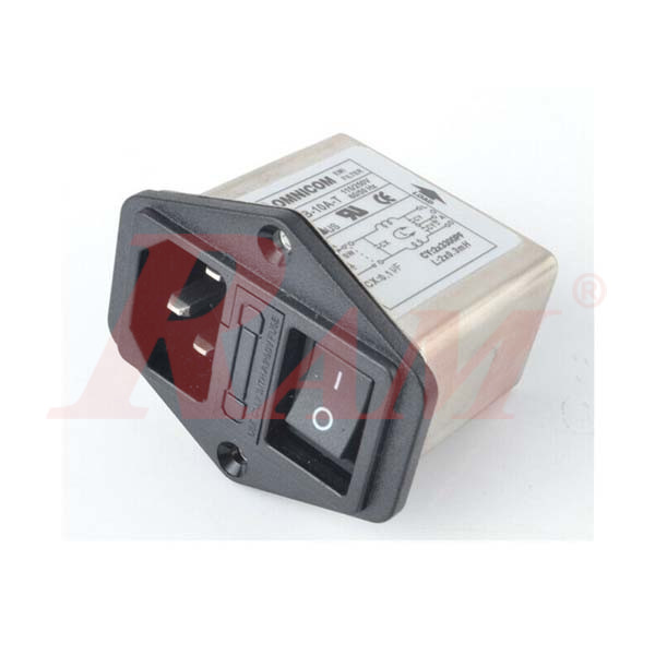 AC Power EMI Filter Connector With On/Off Switch & Fuse Compartment مدخل باور جهاز مع فلتر حماية ومفاتح تشغيل