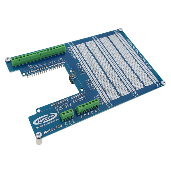 Arduino Shield Working Area for UNO Project Board اردوينو شيلد اونو مع روزيتات وبوردة للحام المكونات