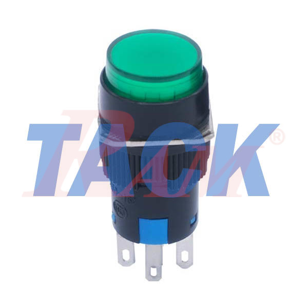 Switch Momentary 16mm Green - Self Resetting مفتاح لحظي Tack بلاستيك 16 ملم - لون اخضر