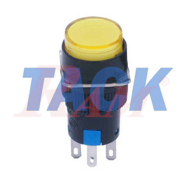 Switch Momentary 16mm Yellow - Self Resetting مفتاح لحظي Tack بلاستيك 16 ملم - لون اصفر