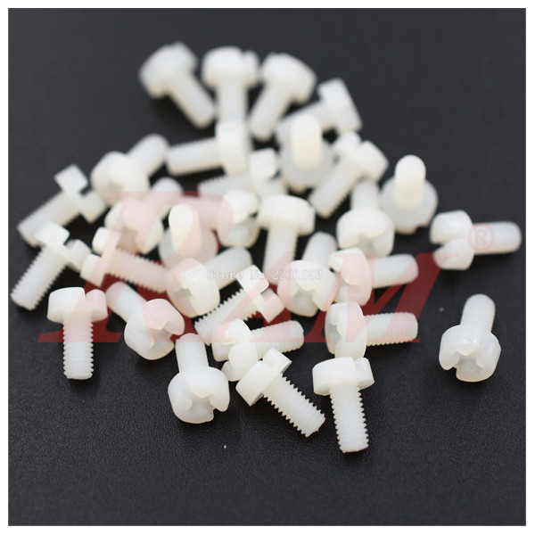 Nylon Plastic Screw M3x8 mm (100 pieces bag)