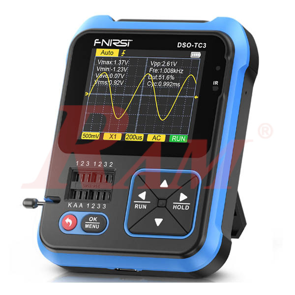 FNIRSI® DSO-TC3 Plus (3-IN-1) 500 kHz Digital Oscilloscope, Transistor Tester & Signal Generator