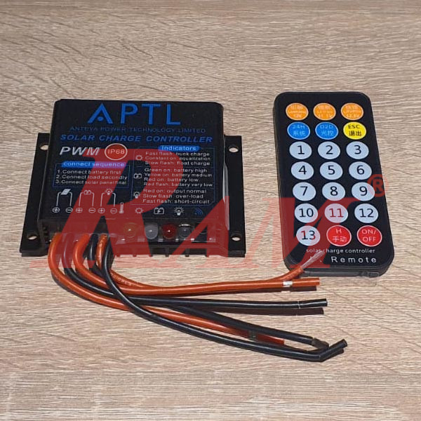 IR-1220 PWM Solar Charge Controller Waterproof IP68 12V/24V 20A With IR Remote Control منظم شحن بطارية من خلية شمسية بالريموت وعزل ضد الاتربة والمياة IR-1220 PWM 20A 12V/24V