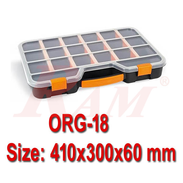 Mano Organizer ORG-18" Component Box حافظة مكونات كبيرة فواصل متغير بالقفل ماركة مانو التركية
