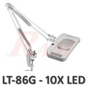 LT86G Glass 10X Big Magnifier Movable Arm With Handle & LED Light - New Shape