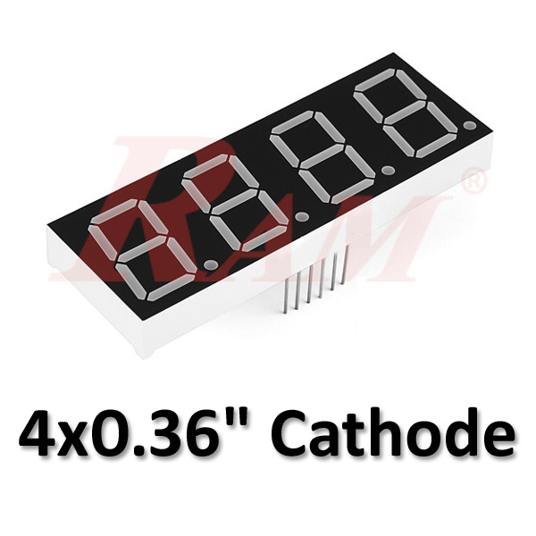 7 Segment (4x1) 0.36" Common Cathode