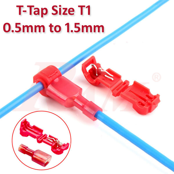 T-Tap Size T1 (0.5mm² - 1.5mm²) Wire Connector Bridge to Connect Without Cutting Wires