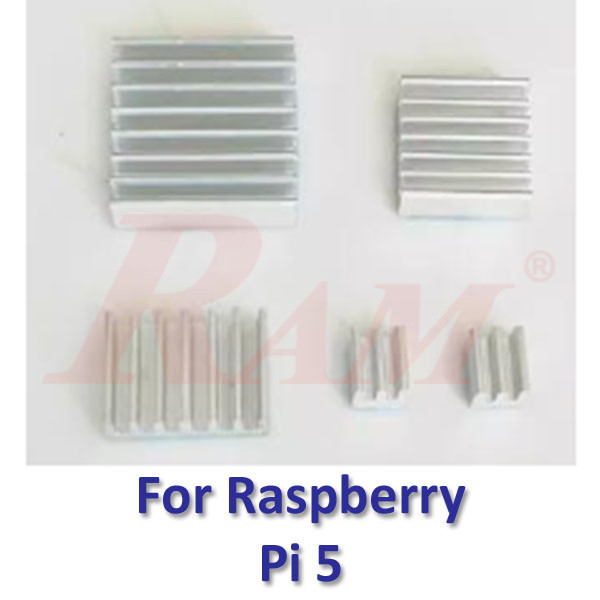 Heatsink Cooling Set for Raspberry Pi 5B Board - White طقم مبرد حراري هيت سينك للتبريد لبورد Raspberry Pi 5B لون أبيض