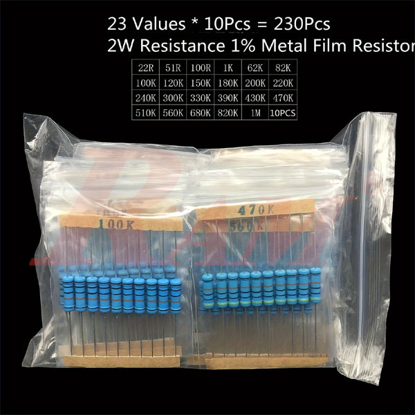 Kit Resistor 2W - 230 Metal Film Resistor 2W Tolerance 1%
