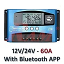 MPPT 60A Solar Charge Controller 12V/24V- With Bluetooth Mobile APP منظم شحن طاقة شمسية MPPT بقدرة 60 امبير لبطاريات 12/24 فولت مع بلوتوث وتطبيق موبايل