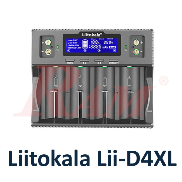LiitoKala® Lii-D4XL Battery Charger Li-ion Battery - 4 Battery Slots