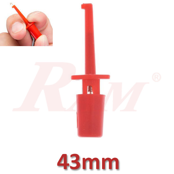 Round Small Single Test Hook Clip 43mm - Red Color (SKU#AD43R)