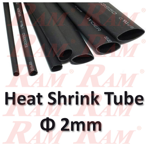 Heat Shrink Φ 2mm - 1 Meter هيت شرنك مكرونة حراري للعزل قطر 2 ملم - طول 1 متر