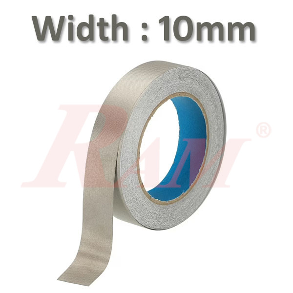 Conductive Fabric Cloth Adhesive Tape Width 10mm - 1 Roll 20M