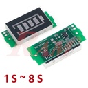 Lithium 1S-8S 18650 Battery Capacity Level Indicator Module - Battery Capacity Indicator Module - DL18S