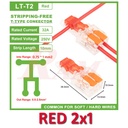 WAGO T-Tap 2x1 (Red) 0.75~1mm² Stripping Free Wiring Connector - Conductor Terminal Block With Lever LT-T2-RED