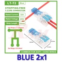 WAGO T-Tap 2x1 (Blue) 1~1.5mm² Stripping Free Wiring Connector - Conductor Terminal Block With Lever LT-T2-BLUE