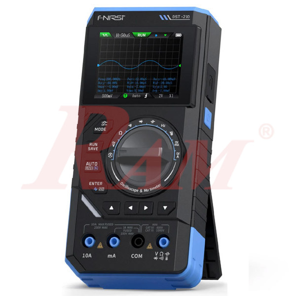 FNIRSI® DST-210 Handheld 3-IN-1 Multimeter Oscilloscope 10MHz & Signal Generator جهاز افوميتر اوسلسكوب محمول 3 في 1: ملتيميتر + اوسلسكوب 10 ميجاهرتز + مولد إشارة