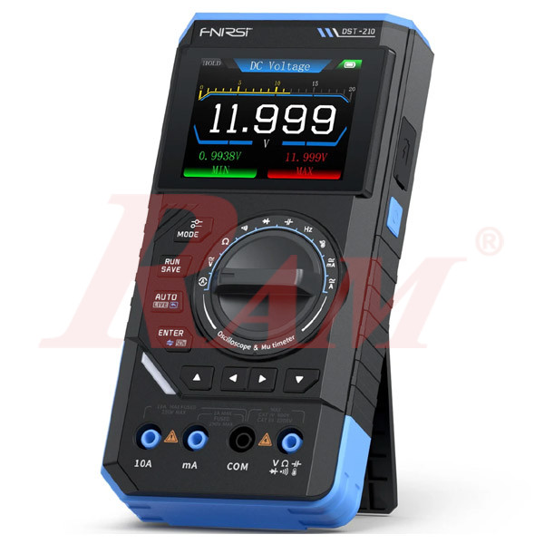 FNIRSI® DST-210 Handheld 3-IN-1 Multimeter Oscilloscope 10MHz & Signal Generator جهاز افوميتر واسلسكوب محمول 3 في 1: ملتيميتر + أوسيلوسكوب 10 ميجاهرتز + مولد إشارة