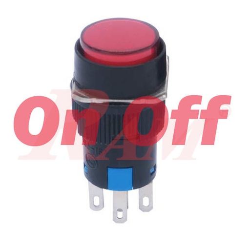 [PB.BIG.3PIN.ONOFF.RED] Switch On/Off 16mm Red - Self Locking
