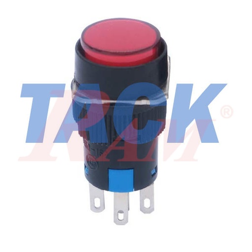 [PB.BIG.3PIN.TACK.RED] Switch Momentary 16mm Red - Self Resetting مفتاح لحظي Tack بلاستيك 16 ملم - لون احمر