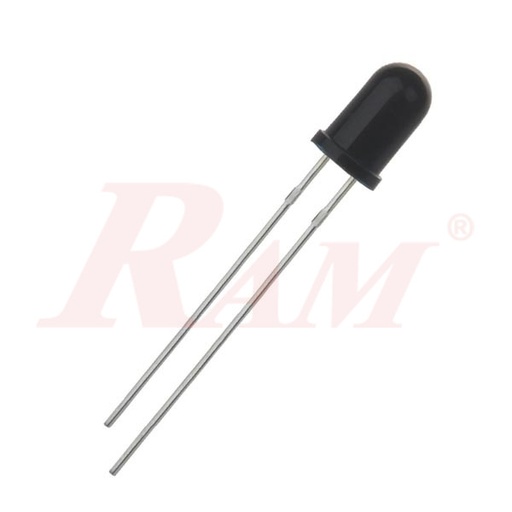[IR.LED.BLACK.5MM] IR LED 5mm Infrared Receiver ليد استقبال اشعة تحت الحمراء IR مقاس 5 مم
