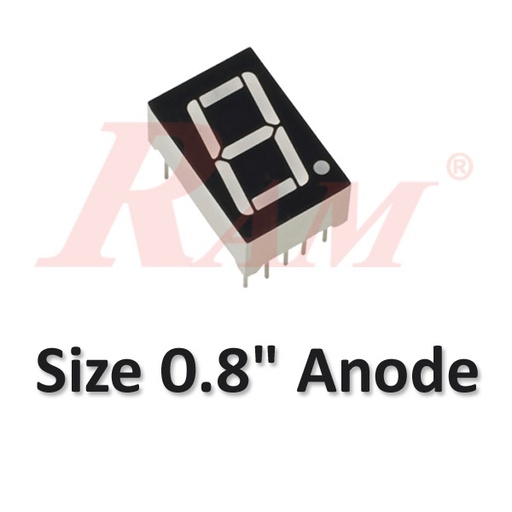 [7SEG0.8A] 7 Segment 0.8" Common Anode