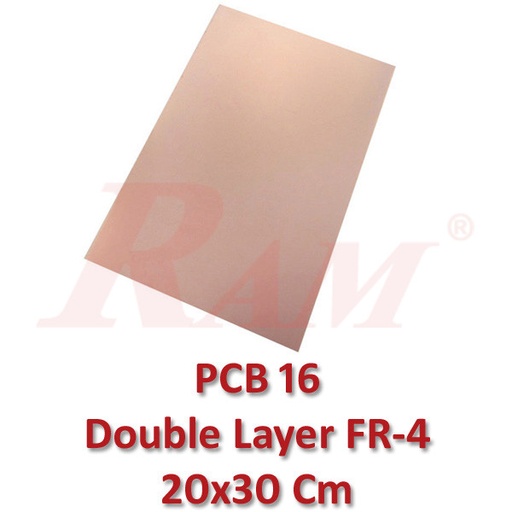 [PCB16.DOUBLE.20X30] PCB FR4 Double Layer 20x30 cm2 (SKU#PCB16)