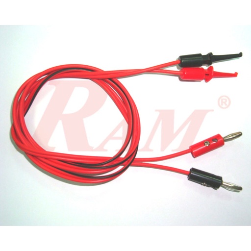 [WIRE.AD38.TO.AD37] 4mm Banana Plug to Hook Clip Test Probe Cable (AD38/AD37 Hook)