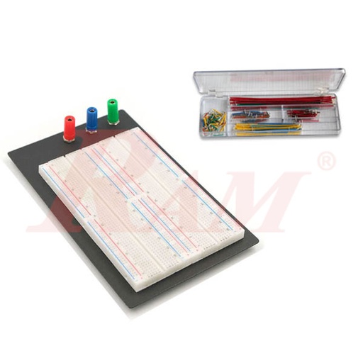 [BB2T4D.J140.BB] BB-2T4D+J140 Breadboard 1660 Tie Point + 140 Jumper Wire - Metal Base بريد بورد مع قاعدة معدنية 2 قطاع + علبة اسلاك جاهزة