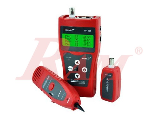 [NF308.CABLE.TESTER.TONER] NOYAFA® NF-308 Universal Cable Tester Toner & Cable Length Measurement - With LCD  جهاز اختبار وتحديد اطراف الكبلات  بازر تون مع امكانية قياس طول بعض الكبلات ومزود بشاشة ماركة نويافا