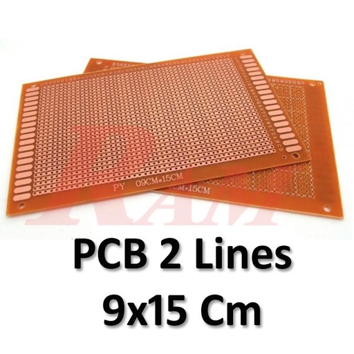 [PCB2.II.LINES.15X8] PCB 15x9 cm2 Dots Lines Connected (SKU#PCB2II.LINES) شرائح