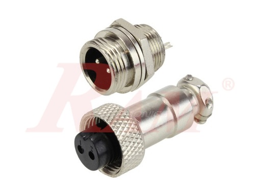 [GX12.2PIN] GX12-2 Pole Metal Male Female Panel Chassis Connector