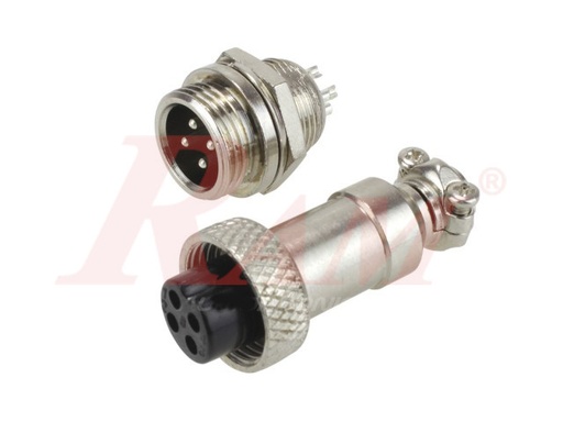 [GX12.4PIN] GX12-4 Pole Metal Male Female Panel Chassis Connector