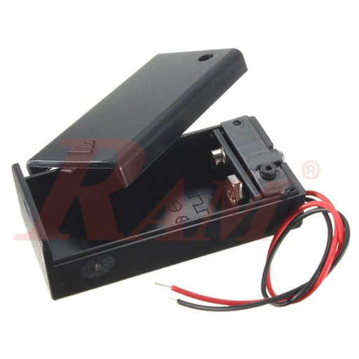 [BATTERY.CASE.9V.ONOFF] Battery Holder 9V + On/Off Switch جراب حامل بطارية مع مفتاح