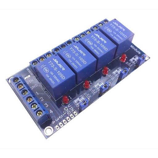 [KIT.4RELAY.PLC] 4 Output Relay Module Works on (5V/12V/24V) Signal