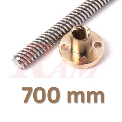 [LS.802.700MM] Lead Screw T8 Length 700mm Dimeter 8mm + 1 nut