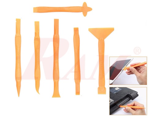 [JM.OP16] JM-OP16 All in One Fiber Opening Tools طقم 6 قطع بلاستيك لفك الفايبر والاجهزة دون اثر موديل JM-OP16