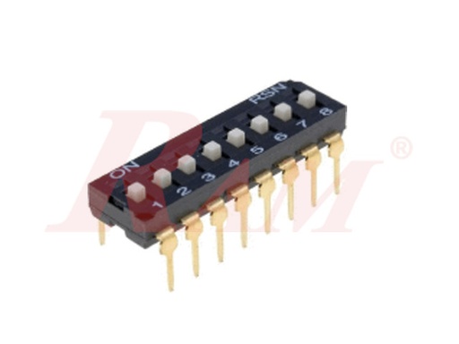 [DI08H.8WAY] DIP Switch 8 Way Long Leg - DI08H مجمع 8 مفاتيح ديجيتال رجل طويلة