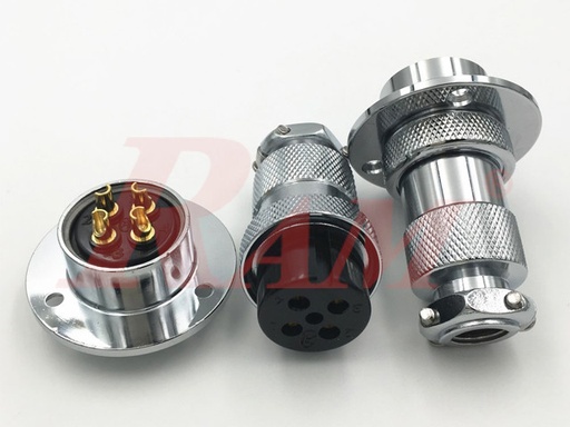 [GX25.4PIN] GX25-4 Pole Metal Male Female Panel Chassis Connector