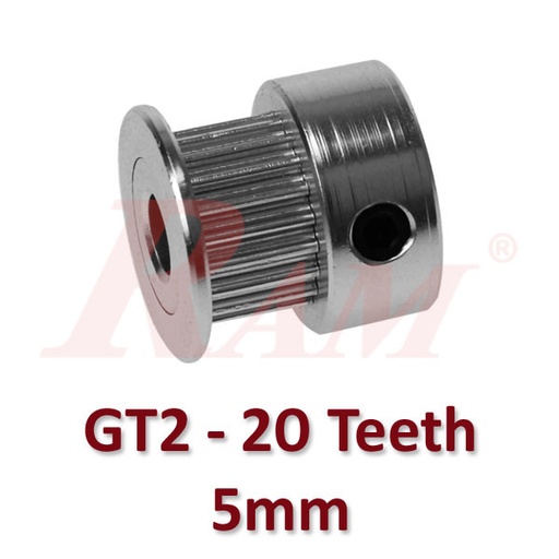 [GT2.5MM.20TEETH] GT2 / 20 Teeth Bore 5mm Timing Aluminum Pulley