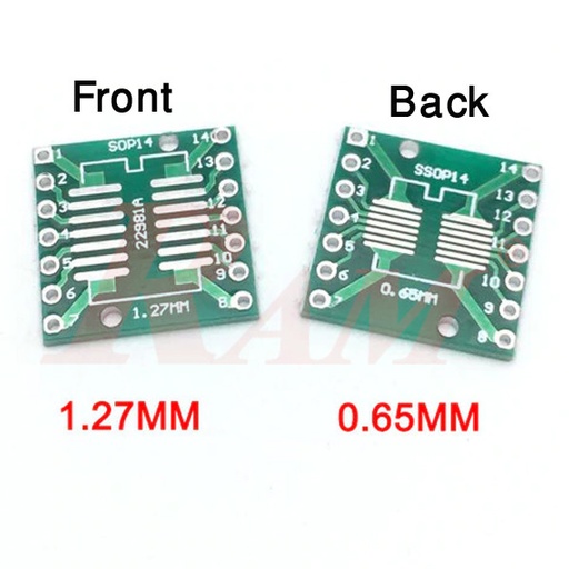 [DIP.PCB.SSOP14] SMD Adapter SOP14 & SSOP14 بوردة محول سيرفس 14 طرف