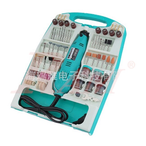 [DRILL.LOUXOR.GREEN] Electric Drill & Grinding مثقاب شنيور كهربائي مع مجموعة الاكسسوارات الكاملة (81 قطعة) لاعمال الحفر والنحت والقطع موديل LX Green