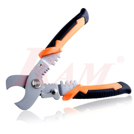 [RT120.6281] RT120-6281 Wire Stripper Shear 7" and Crimping Pliers 12-18 AWG مقص مقاس 7" مع مكبس ترملة