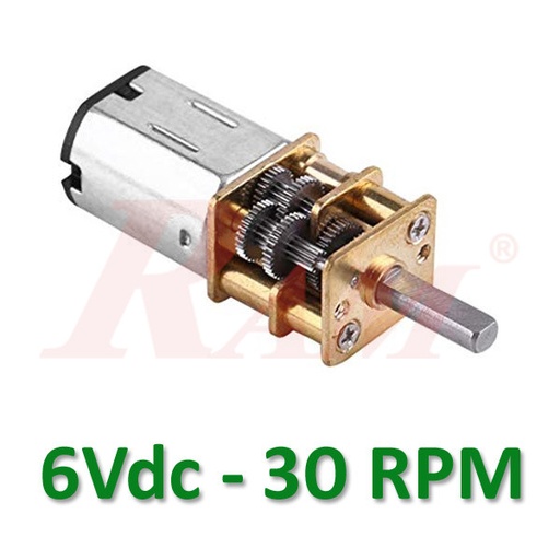 [DC.MICRO.N20.6V.30RPM] Micro Metal 6V DC Geared Motor 30 rpm (GA12-N20)
