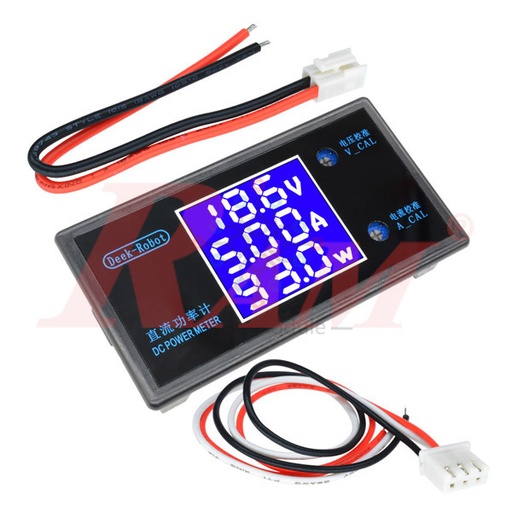 [PANEL.DC.250W] DC Digital Panel Meter LCD (A, V, W) 0~50V 5A 250W