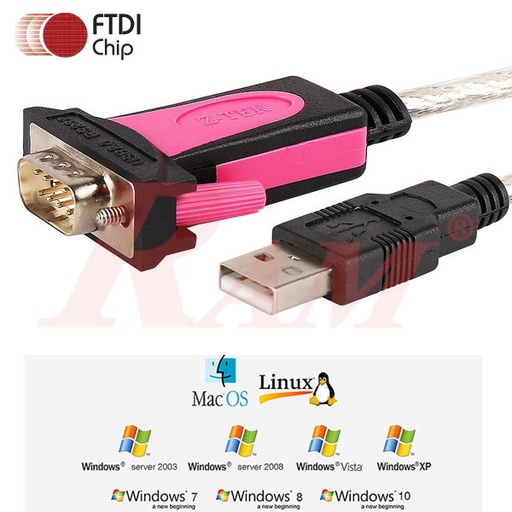 [USB.TO.FTDI.SERIAL] Original FTDI Chip FT-232 USB2 to Serial RS232 Converter Cable