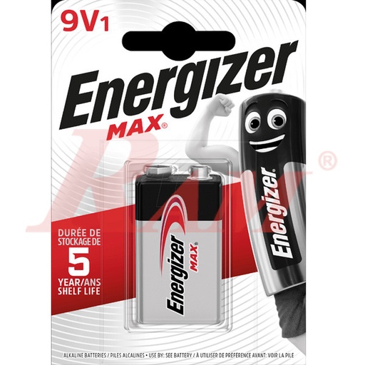 [ENERGIZER.BATTERY9V.MAX] Energizer® 9V Battery Alkaline بطارية 9 فولت انرجايزر الكالين - عمر أطول