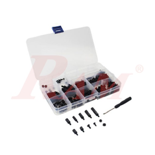 [SPACER.PLASTIC.BOX.M23] Plastic Hex Spacer Kit - 70pcs Black Nylon Spacer Set