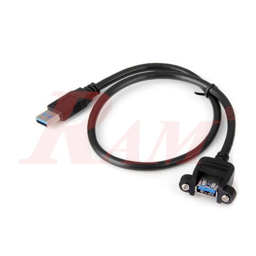 [WIRE.USB8.50CM] USB Male Type-A to USB Female Type-A Adapter Panel Extension Cable 50cm (SKU#WUSB8)